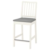 EKEDALEN Bar stool with backrest, white/Orrsta light grey, 62 cm