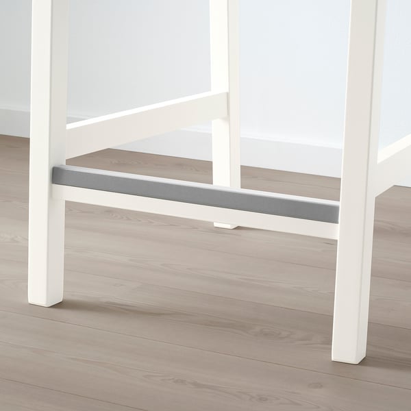 EKEDALEN Bar stool with backrest, white/Orrsta light grey, 62 cm