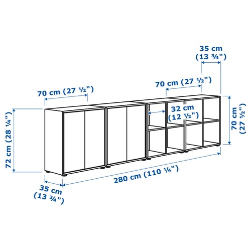 Illustration with measurements for the product: EKET.