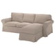 EKTORP 3-seat sofa, with chaise longue/Tallmyra beige