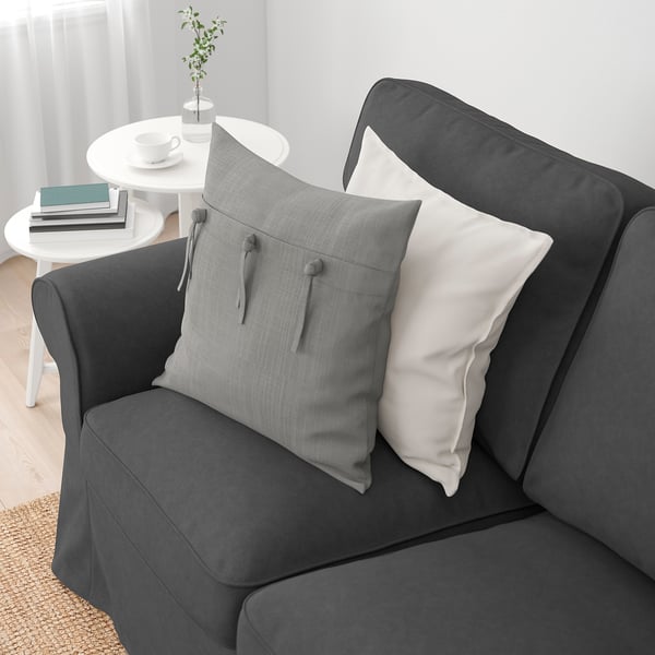 EKTORP 3-seat sofa, with chaise longue/Tallmyra medium grey