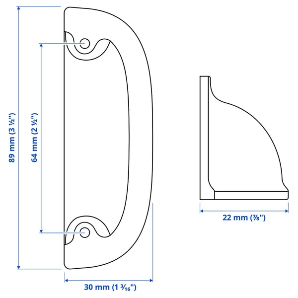 ENERYDA Cup handle, chrome-plated, 89 mm