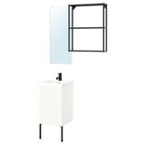 ENHET Bathroom, anthracite/white, 44x43x87 cm
