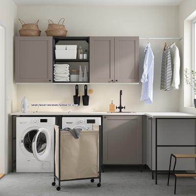 ENHET Laundry, anthracite/grey frame, 269.5x139x63.5 cm