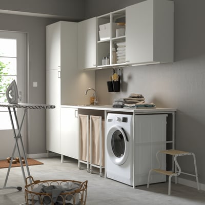 ENHET Laundry, white, 261.5x63.5x222.5 cm