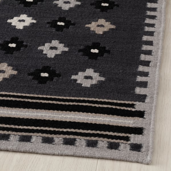 EREMITGRÖEN Rug, flatwoven, dark grey, 170x240 cm