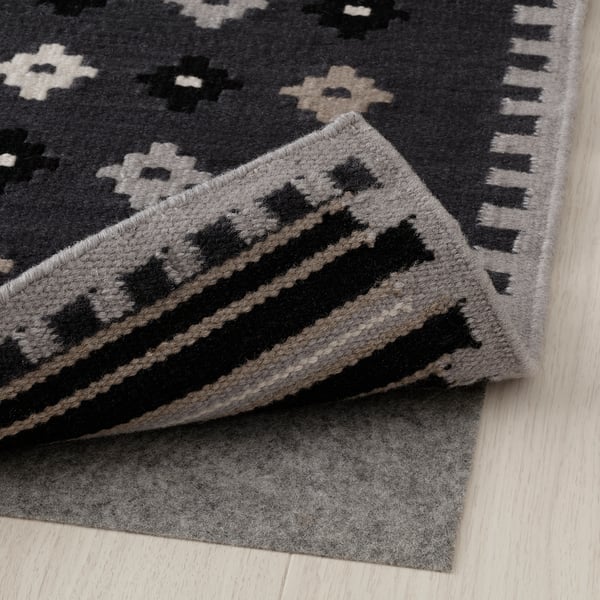 EREMITGRÖEN Rug, flatwoven, dark grey, 170x240 cm