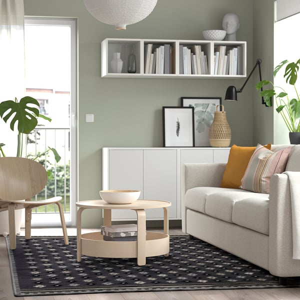 EREMITGRÖEN Rug, flatwoven, dark grey, 170x240 cm
