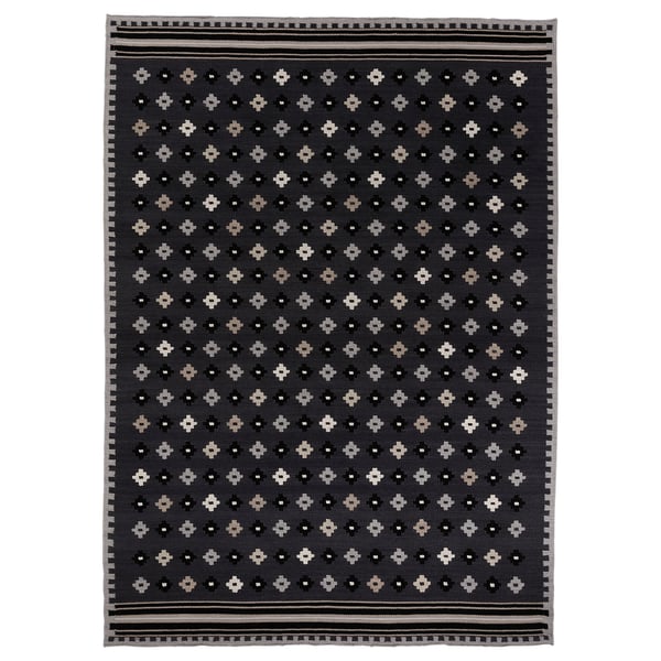 EREMITGRÖEN Rug, flatwoven, dark grey, 170x240 cm