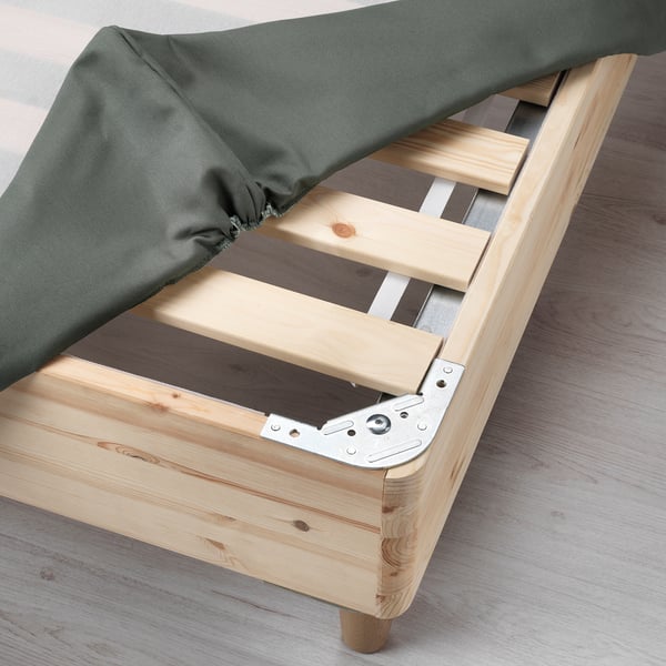 ESPEVÄR Slatted mattress base with legs, dark grey, 140x200 cm