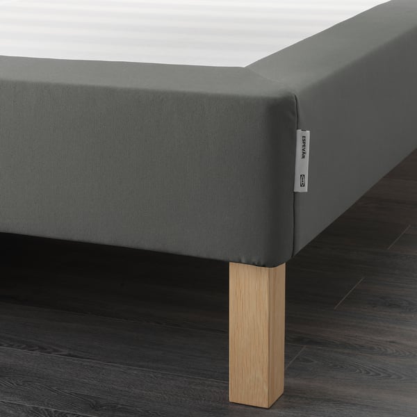 ESPEVÄR Slatted mattress base with legs, dark grey, 140x200 cm