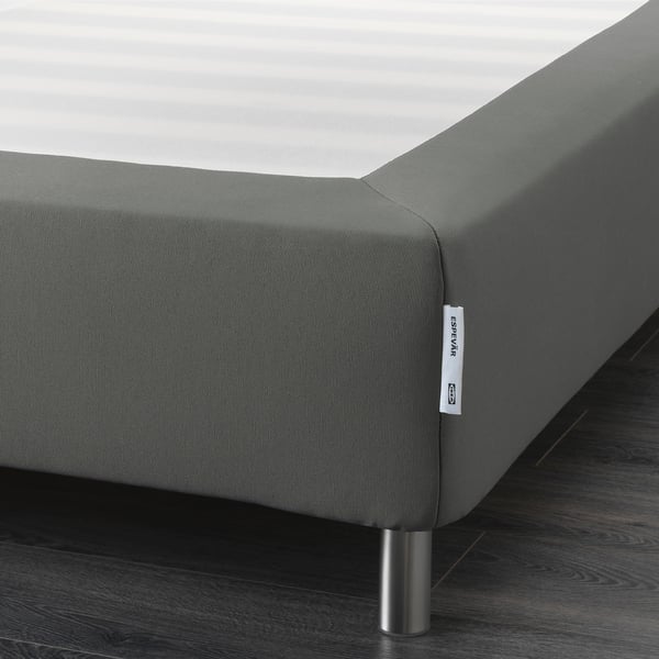 ESPEVÄR Slatted mattress base with legs, dark grey, 140x200 cm