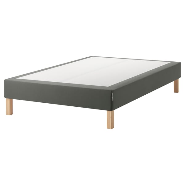 ESPEVÄR Sprung mattress base with legs, dark grey, 140x200 cm