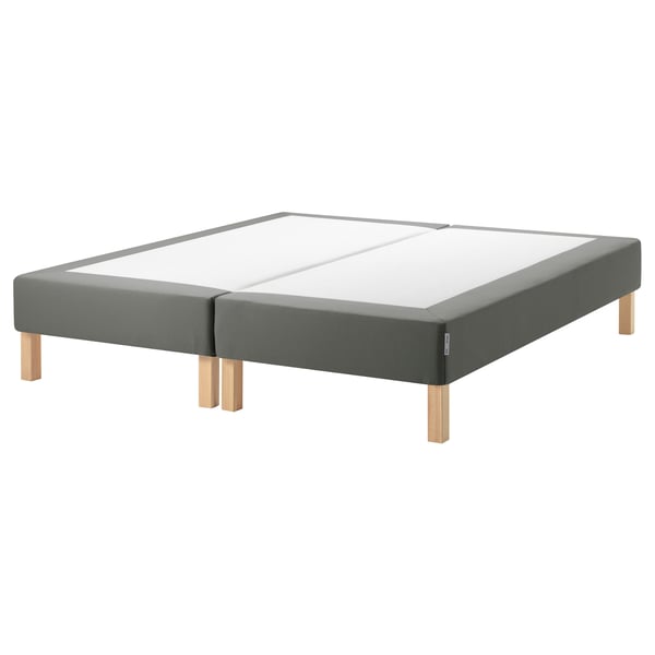 ESPEVÄR Sprung mattress base with legs, dark grey, 180x200 cm