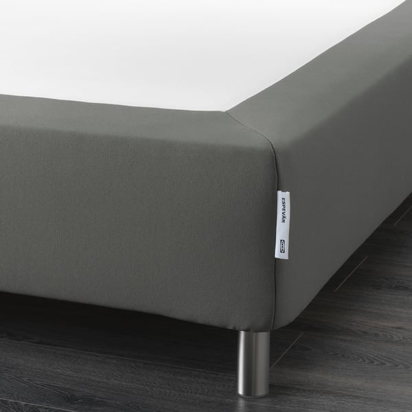 ESPEVÄR Sprung mattress base with legs, dark grey, 140x200 cm