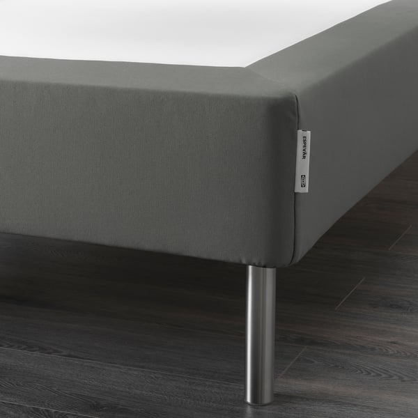ESPEVÄR Sprung mattress base with legs, dark grey, 140x200 cm