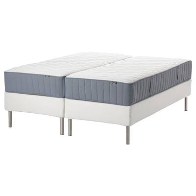 ESPEVÄR/VÅGSTRANDA Divan bed, white/firm/medium firm light blue, 180x200 cm