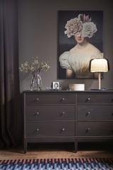 EVEDAL Table lamp, marble/grey