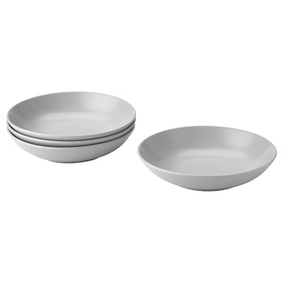 FÄRGKLAR Deep plate, matt light grey, 23 cm