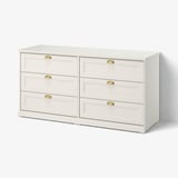 FÅGELFJÄLLET Chest of 6 drawers, off-white, 160x51x78 cm