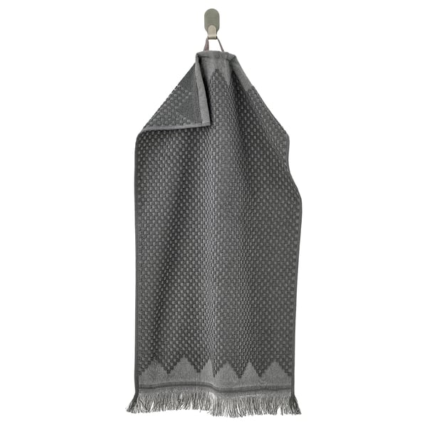 FJÄLLSTARR Hand towel, dark grey, 40x70 cm