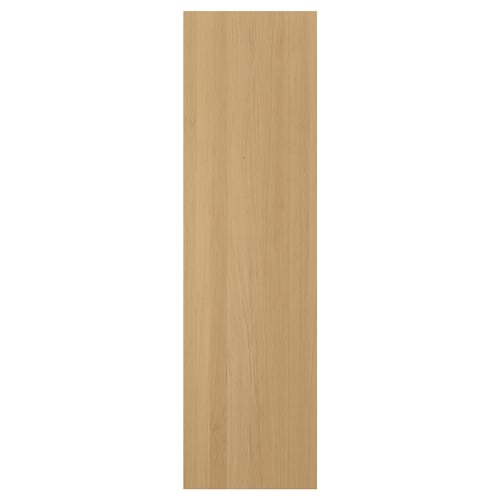 A vertical wooden panel named FORSBACKA in light brown oak finish, showcasing a sleek and natural design.
