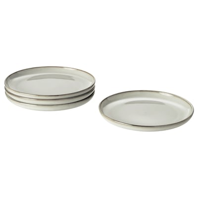 GLADELIG Side plate, grey, 20 cm