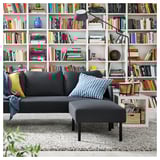 GLOSTAD 3-seat sofa with chaise longue, Knisa dark grey