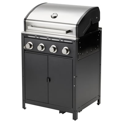 GRILLSKÄR Gas barbecue, black/stainless steel outdoor, 72x61 cm