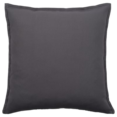 GURLI dark grey square cushion cover with zip, 100% recycled cotton.
