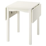 HAUGA Drop-leaf table, white/birch veneer, 55/82/109x74 cm