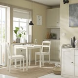 HAUGA Drop-leaf table, white/birch veneer, 55/82/109x74 cm