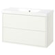 HAVBÄCK white wall-mount bathroom vanity, sleek design with 2 drawers.