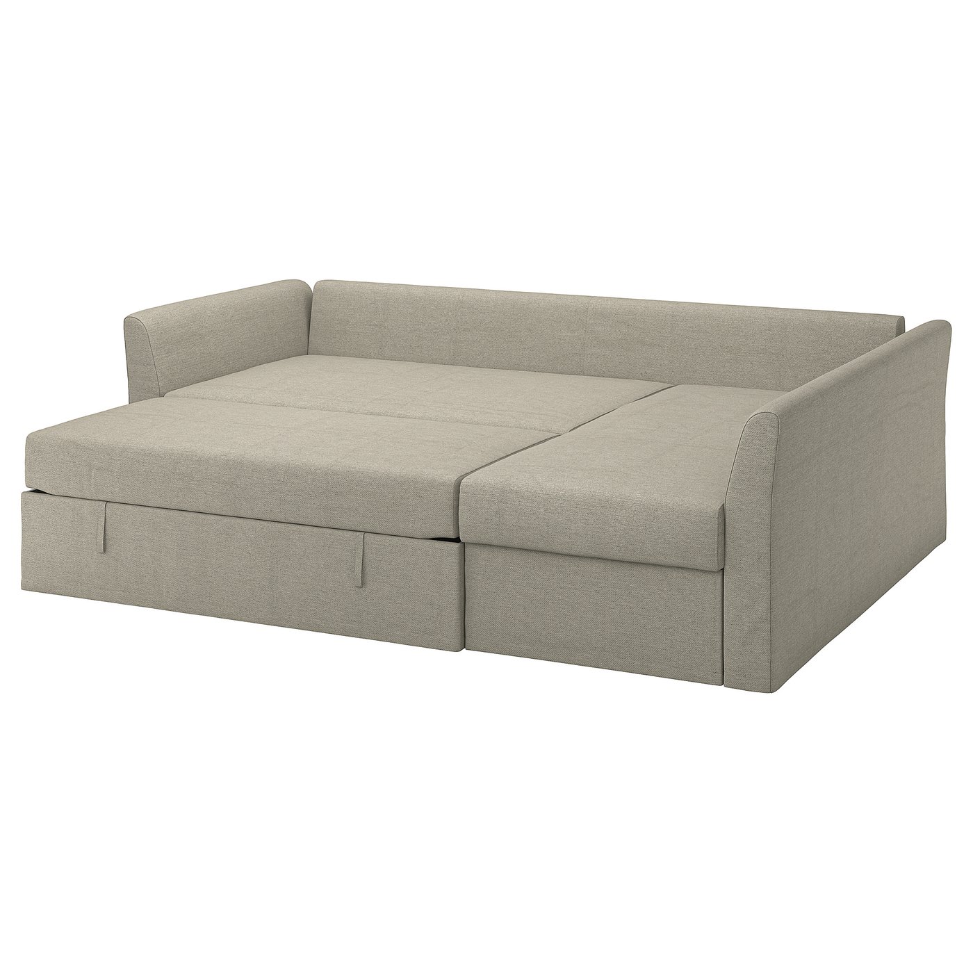 HOLMSUND corner sofa-bed, Borgunda beige - IKEA Norway
