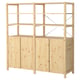 Option: IVAR 2 sections/shelves/cabinet, pine, 174x50x179 cm