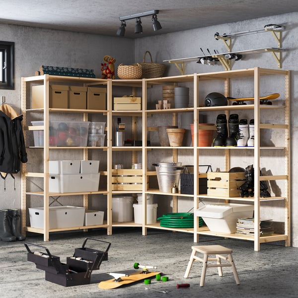IVAR 4 sections/corner, pine, 249/164x50x179 cm