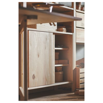 IVAR Cabinet with sliding doors, pine, 80x30x60 cm