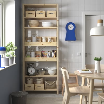 IVAR Shelving unit, with 2 box shelves/pine, 89x30x226 cm