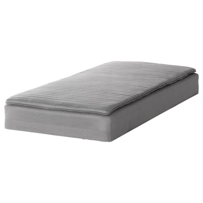 JÄRNUDDA Sprung base incl. mattress pad, light grey, 90x200 cm