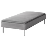JÄRNUDDA Sprung base incl. mattress pad, light grey, 90x200 cm
