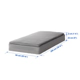 JÄRNUDDA Sprung base incl. mattress pad, light grey, 90x200 cm