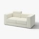 JÄTTEBO modular sofa, white, bouclé fabric, clean lines, soft & comfortable, with storage.