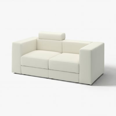 JÄTTEBO modular sofa, white, bouclé fabric, clean lines, soft & comfortable, with storage.