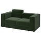 JÄTTEBO 2-seat modular sofa, with headrest/Johanneshov dark green
