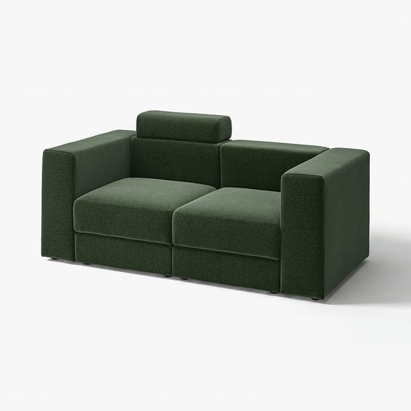 JÄTTEBO green modular sofa, modern design, reclinable, with storage.