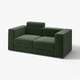 JÄTTEBO green modular sofa, modern design, reclinable, with storage.