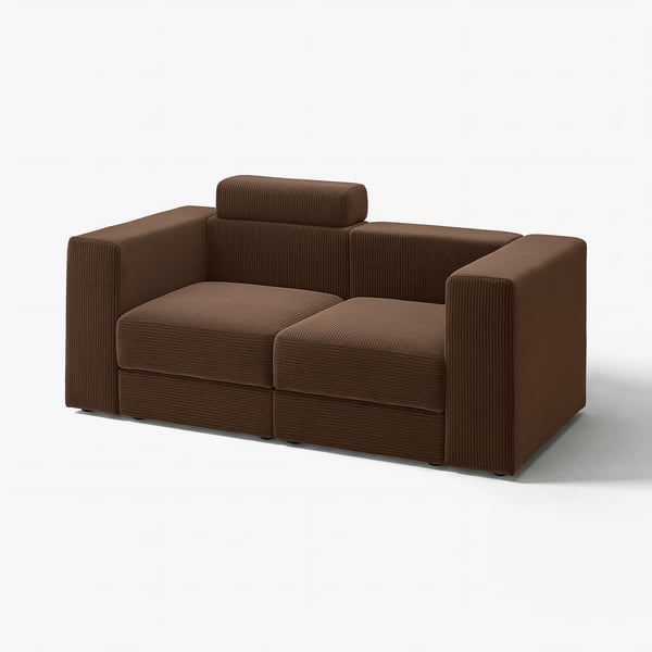 The brown IKEA JÄTTEBO modular sofa, showcasing its plush, corduroy fabric and versatile, modern design.