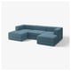 JÄTTEBO 3,5-seat mod sofa w chaise longues, armrests Axvall/dark grey-blue