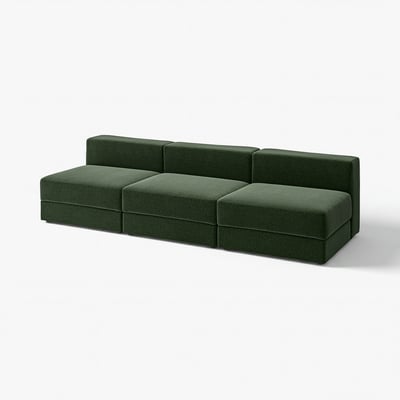 Dark green JÄTTEBO modular sofa with sleek, modern design and soft texture.