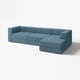 JÄTTEBO 4-seat mod sofa w chaise longue, right/Axvall dark grey-blue